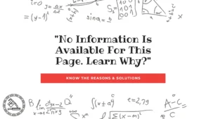 No information is available for this page - know the reasons and solutions