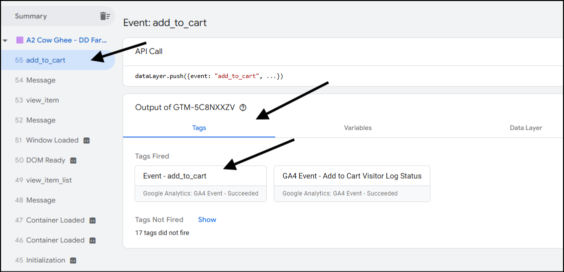 event tag firing check ga4 gtm
