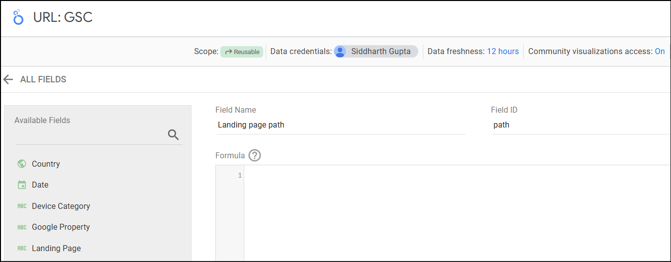 Setting field name and field ID