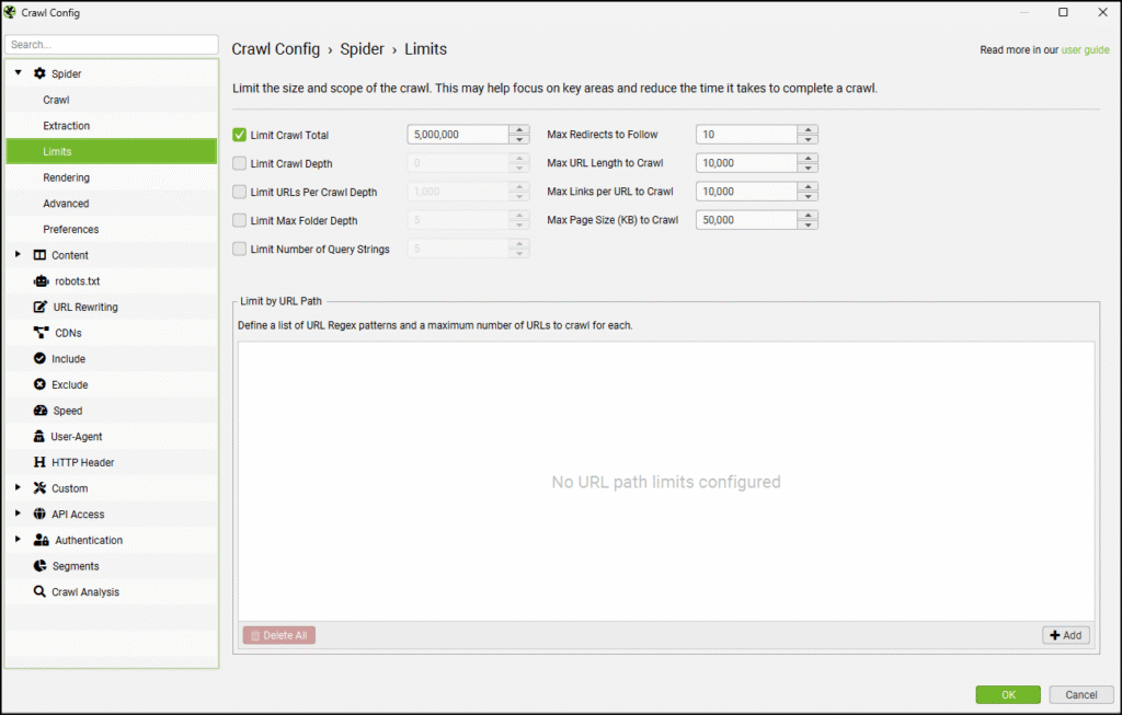 sf remove limit crawl depth : Technical SEO Audit of TruGreen [Landscaping]